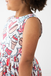 Red, White & BBQ Tank Twirl Dress
