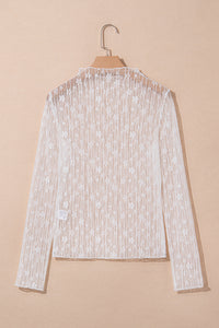 Adalynn Sheer Floral Lace Long Sleeve Top