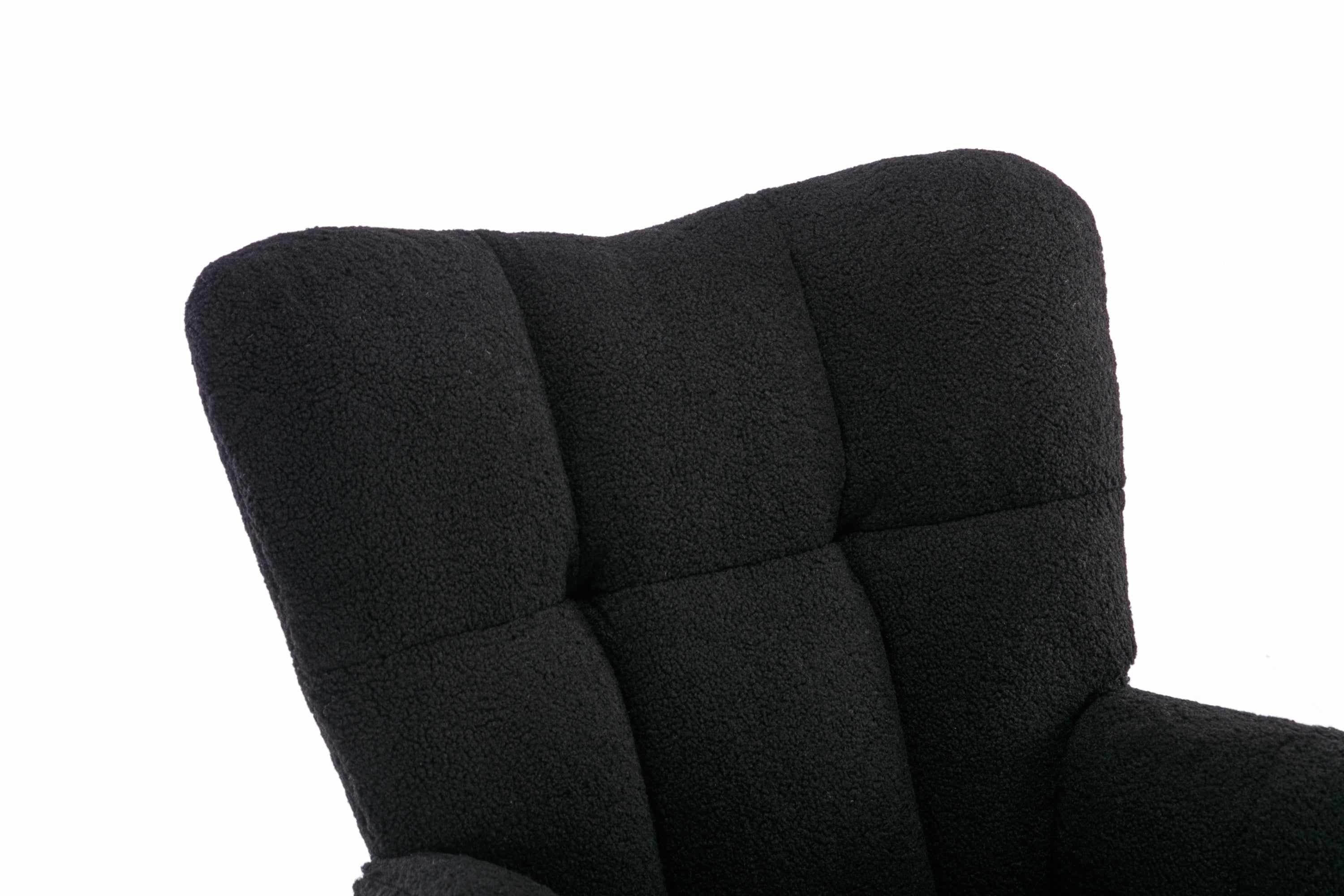 050-Teddy Fabric Rocking Gilder Nursery Chair For Living Room Indoor,Black