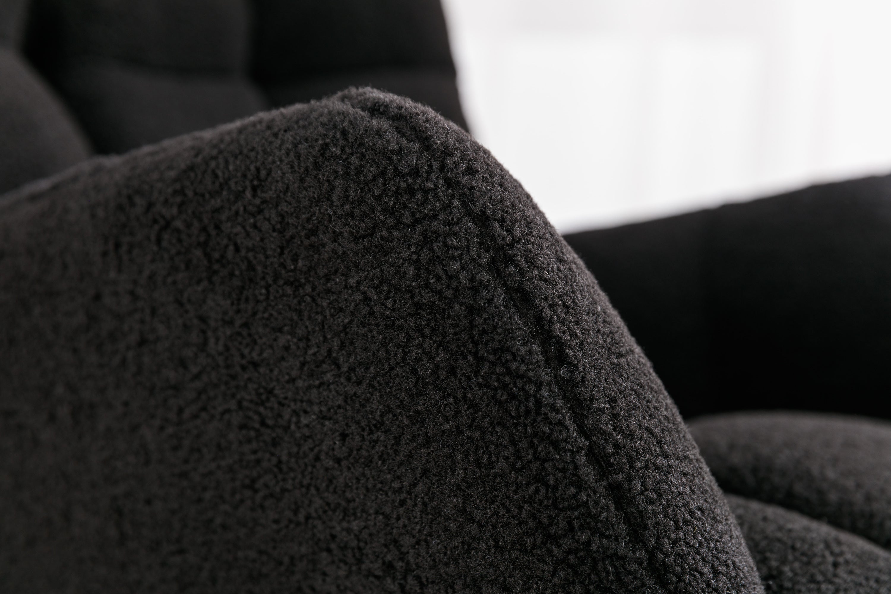 050-Teddy Fabric Rocking Gilder Nursery Chair For Living Room Indoor,Black