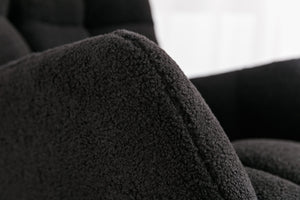 050-Teddy Fabric Rocking Gilder Nursery Chair For Living Room Indoor,Black