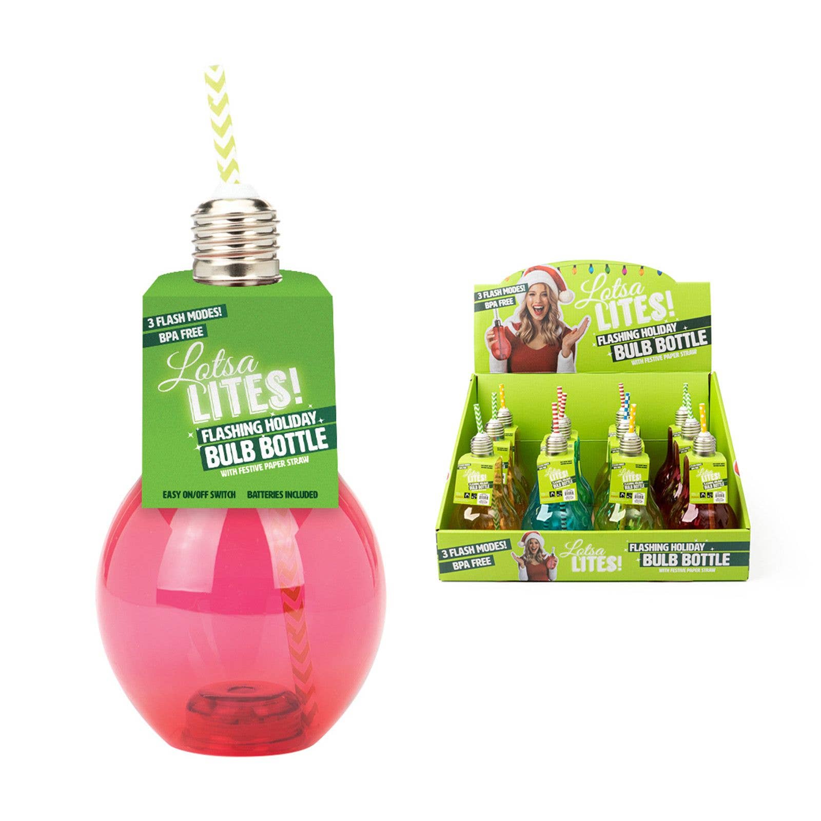 Lotsa Lites! Flashing Holiday Beverage Bulb