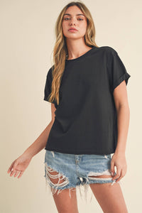Mali Baby Tee Short Sleeve Top - Black