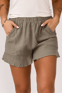 Katie High Waist Pocketed Ruffle Shorts