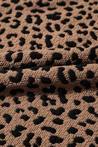 Leopard Print V Neck Sleeveless Collared Mini Dress