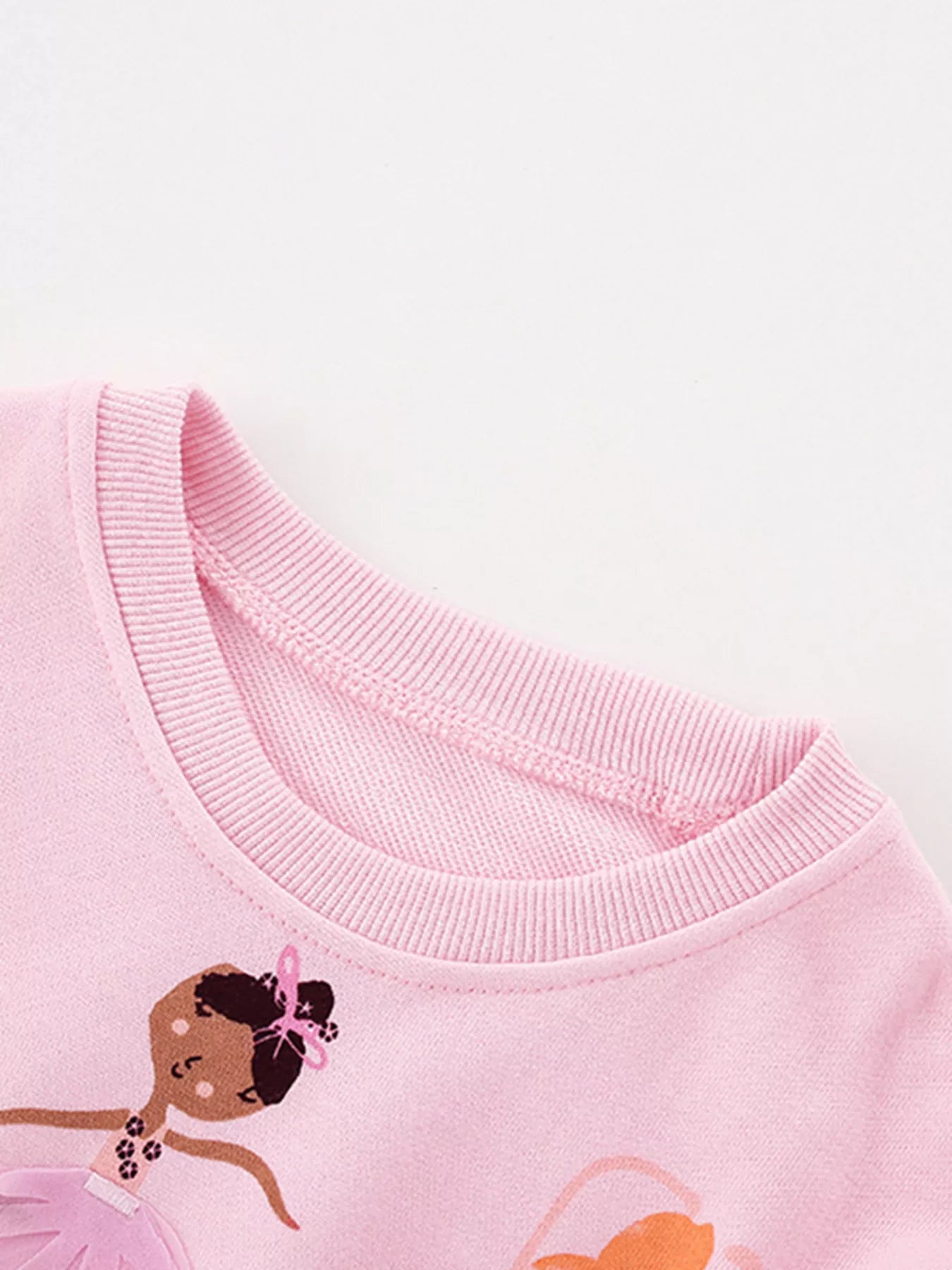 Children's Ballerina Applique Crewneck Sweatshirt with Tulle Hem