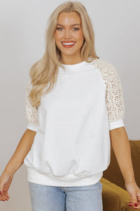 Paulina Lace Crochet Short Sleeve Top