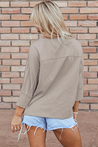 Naomi Floral Starbust Exposed Seam Mineral Wash Top