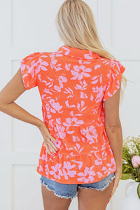 Karla Floral Collared Button Blouse