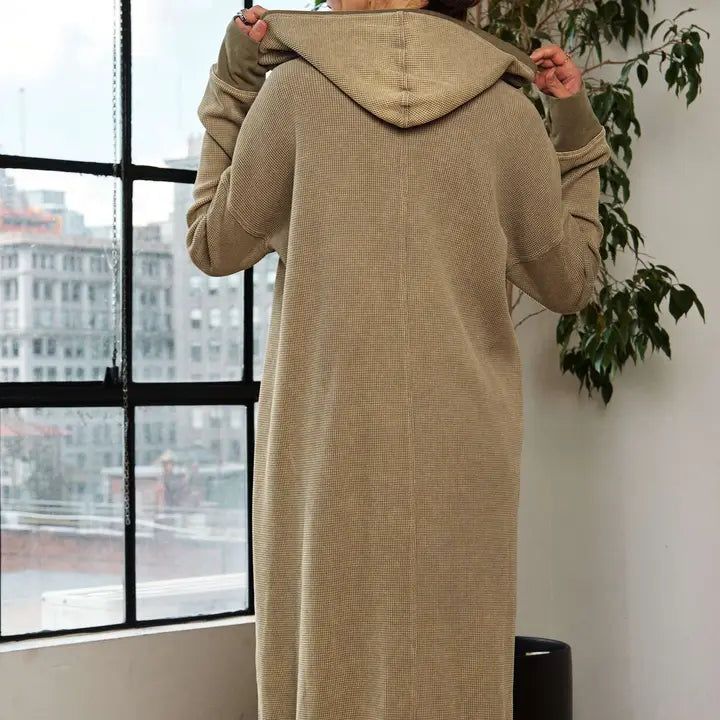 FINAL SALE-Mineral Washed Hoodie Cardigan