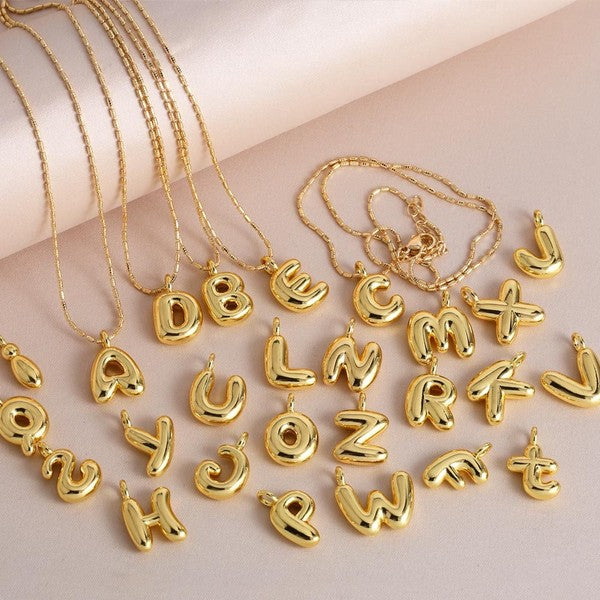 Golden Glow Bubble Letter Necklace - Add a Splash of Personality!