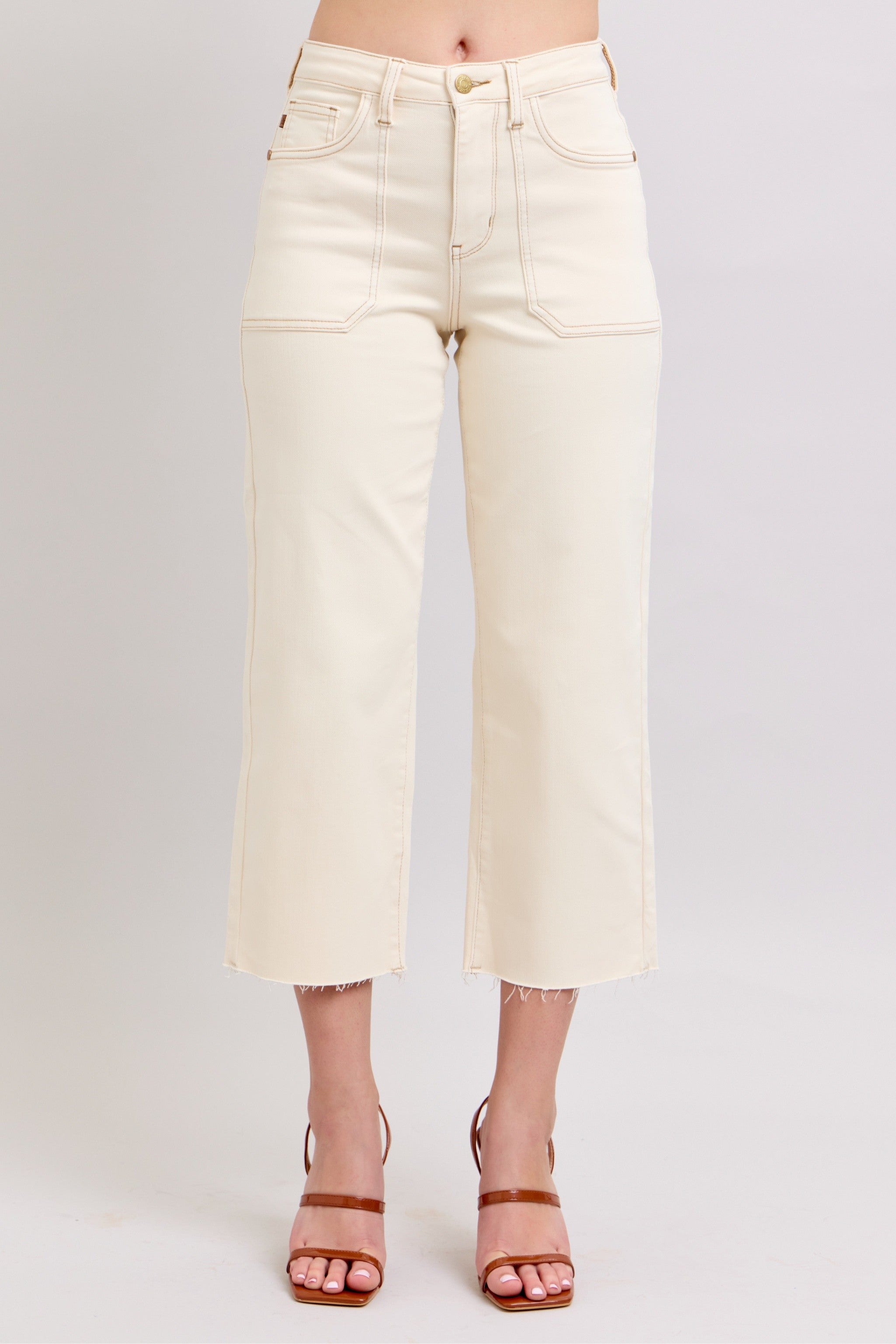 FINAL SALE-Judy Blue HW Garment Dyed Crop Wide