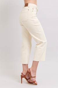 FINAL SALE-Judy Blue HW Garment Dyed Crop Wide