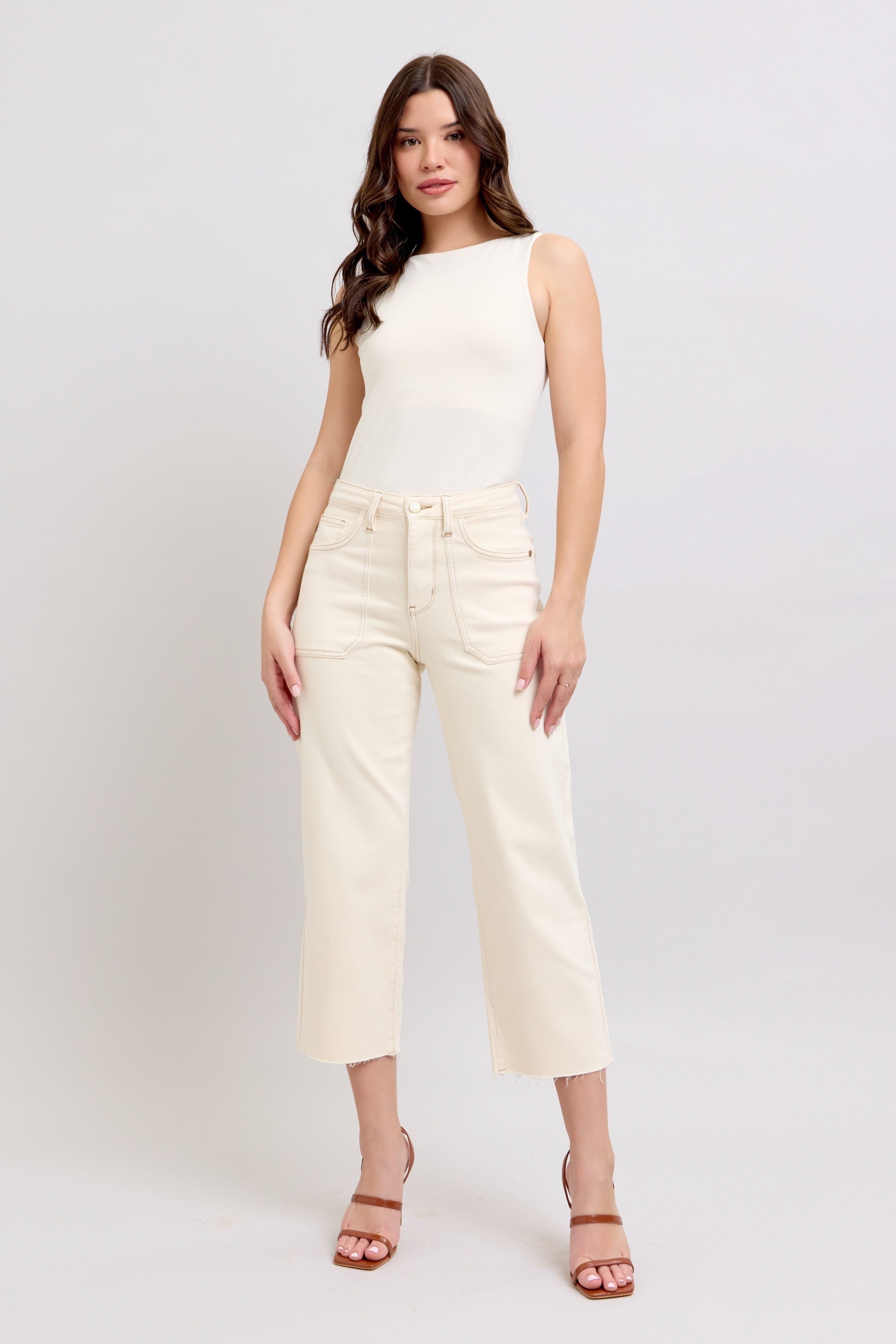 FINAL SALE-Judy Blue HW Garment Dyed Crop Wide
