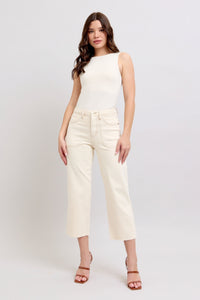 FINAL SALE-Judy Blue HW Garment Dyed Crop Wide