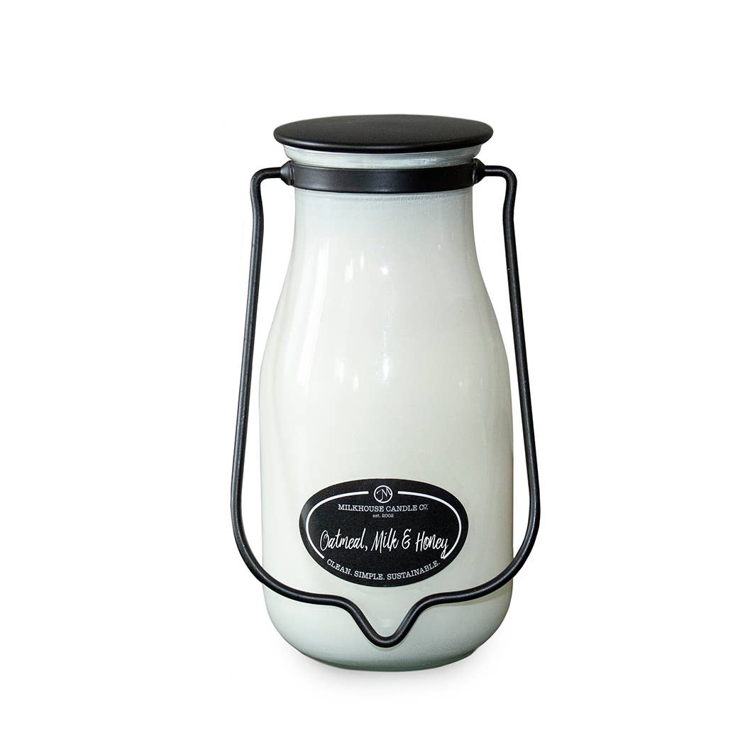 14 oz Milkbottle Candle: Oatmeal, Milk & Honey