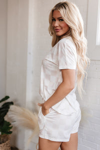 Scottie Checkered Tee Drawstring Shorts Lounge Set