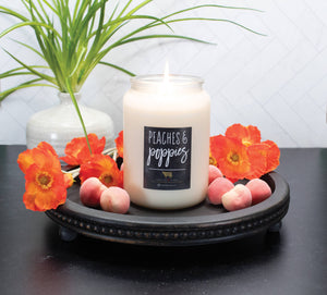 26 oz Farmhouse Jar Candle: Peaches & Poppies