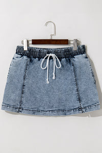 Cielo Drawstring Pocketed Denim Shorts