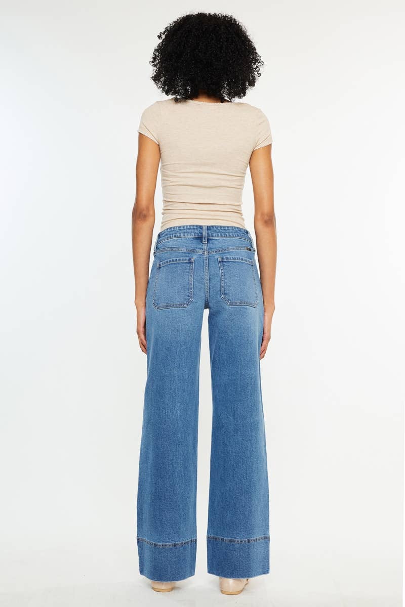 Kan Can USA - MID RISE WIDE LEG JEANS-KC70100MD