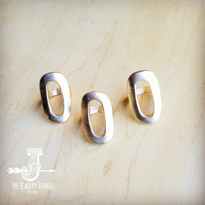 Matte Gold Electroplate Oval Ring 012c