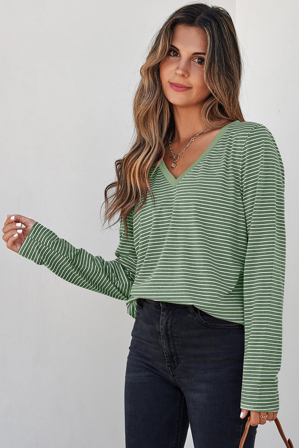 Capri Stripe Stretchy Long Sleeve Top