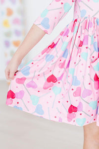 Sucker for You 3/4 Sleeve Pocket Twirl Dress