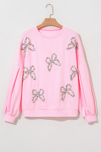 Laila Bow Lantern Sleeve Oversized Sweatshirt