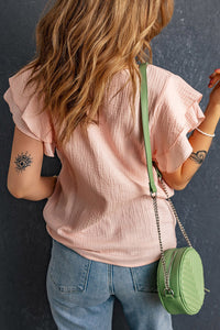 Sabrina Tiered Ruffled Short Sleeve Blouse