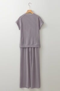 Leilany Corded Knit Short Sleeve Set