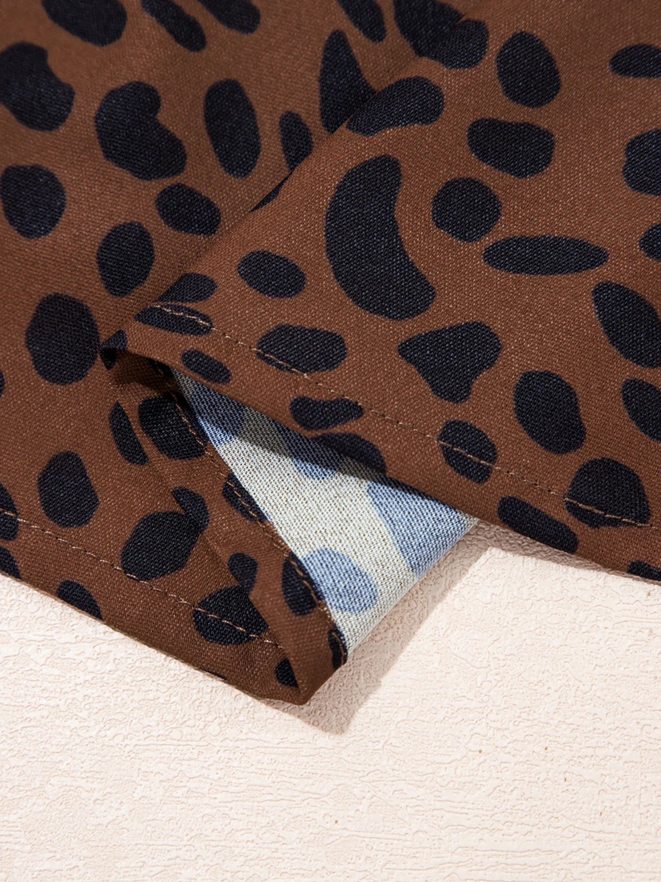 Leopard Print Ruffled Puff Sleeve Blouse