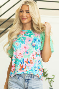 Kendra Eyelet Embroidered Short Sleeve Top