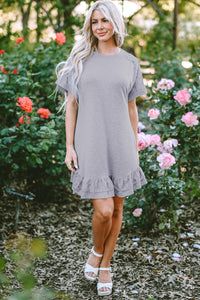 Belen Lace Ruffled T-shirt Dress