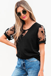 Valery Flora Lace Crew Neck Top