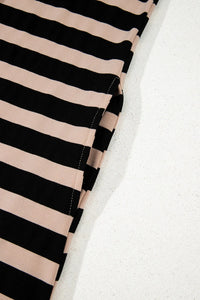 Stripe Casual Round Neck Tee Dress with Pockets