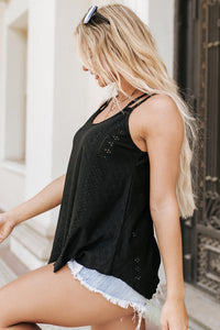 Meadow Eyelet Strappy Scoop-Neck Tank Top