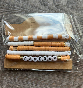 Game Day Friendship Bracelets Burnt Orange and White