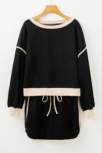 Violeta Loose Pullover and Lace-up Waist Skort Set