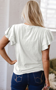 Yasmin Layered Ruffle Short Sleeve Top