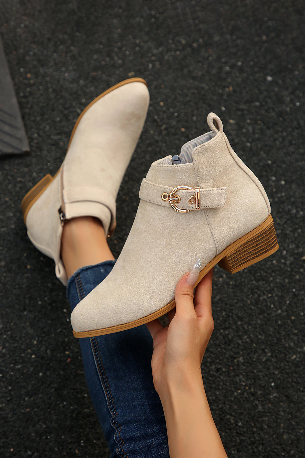 Eleanor Chunky Heel Suede Boots