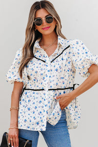 Lyanna Floral Puff Short Sleeve Top
