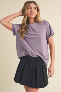 Mali Baby Tee Short Sleeve Top - Plum