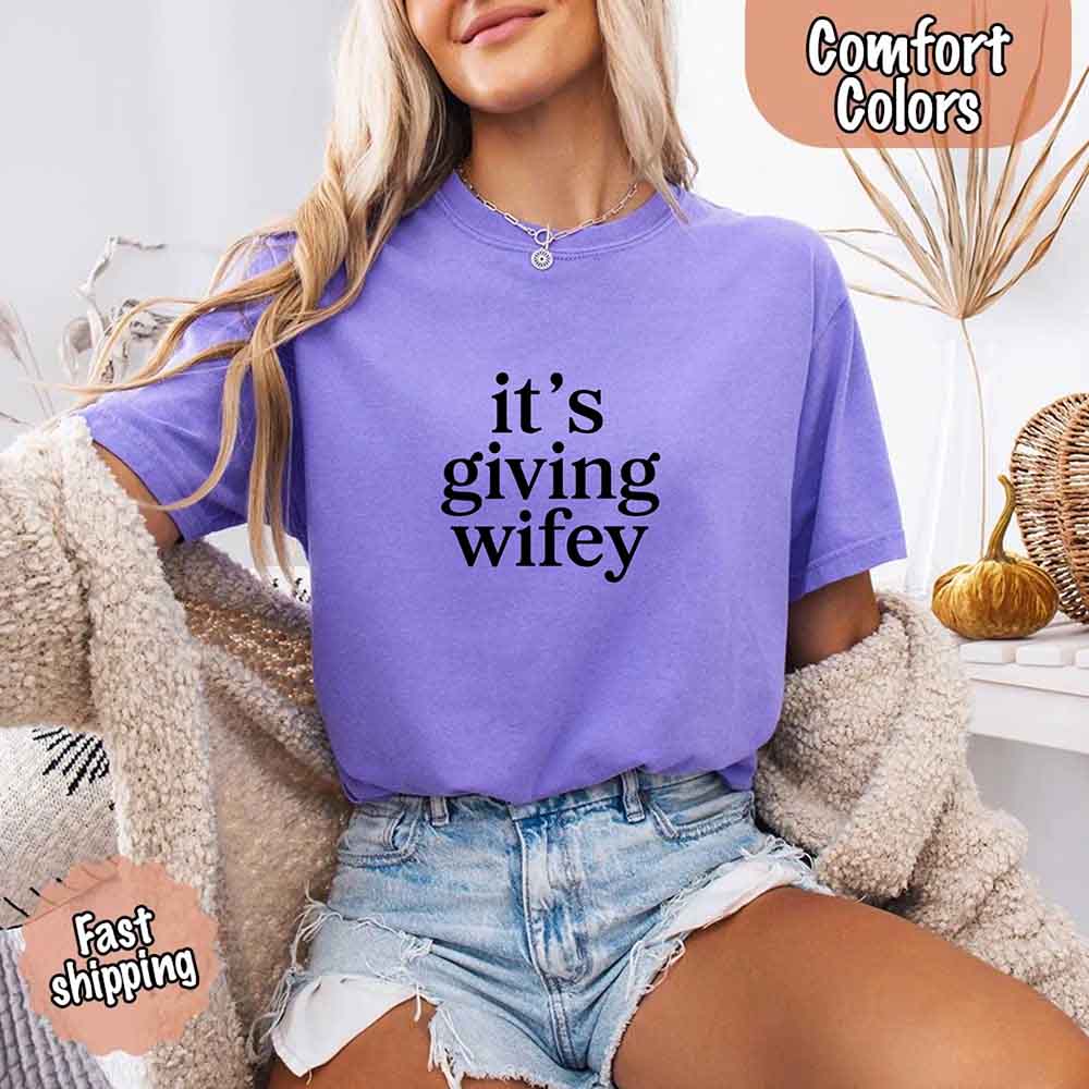 It’s Giving Wifey Comfort Colors Tee – Bride to Be or Wedding Gift Shirt