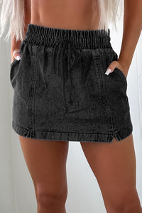 Cielo Drawstring Pocketed Denim Shorts
