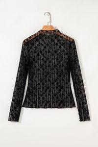 Adalynn Sheer Floral Lace Long Sleeve Top
