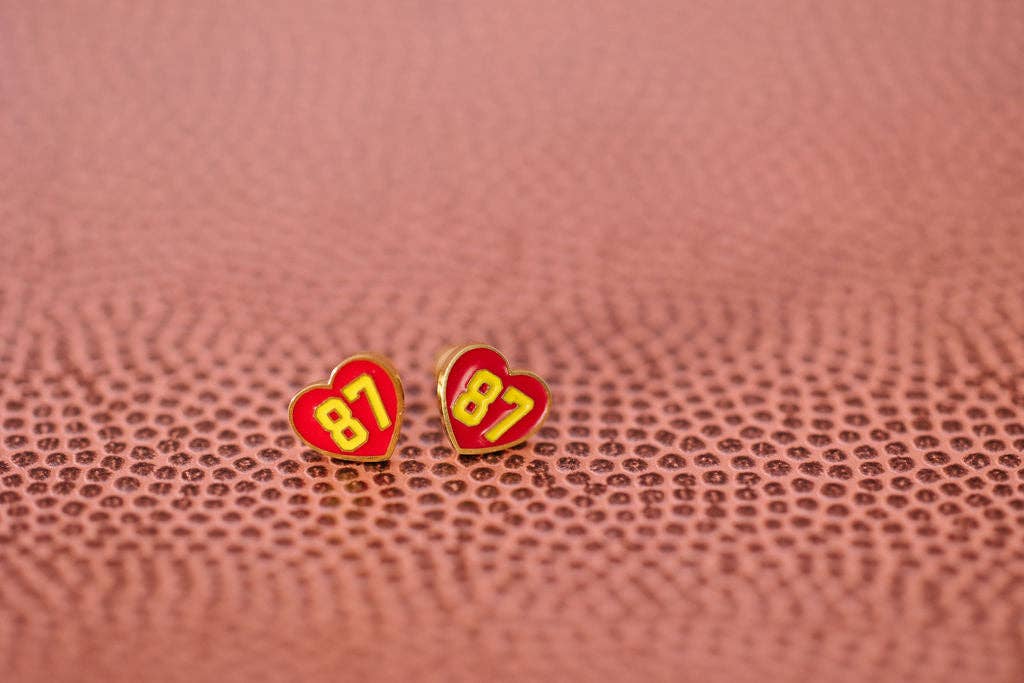 Desert Peach - #87 Heart Stud Earrings