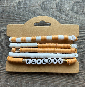 Game Day Friendship Bracelets Burnt Orange and White