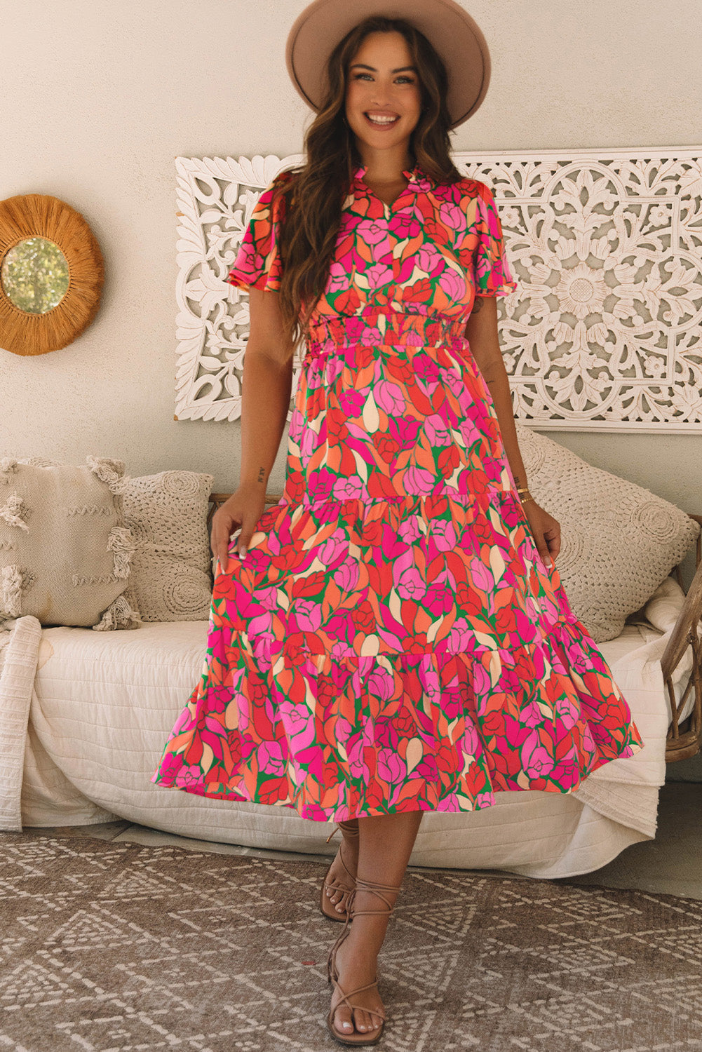 Lillie Floral Short Sleeve Maxi dress