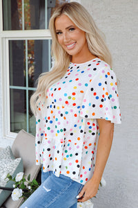 Keira Polka Dot Babydoll Blouse
