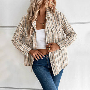 Design Vintage Plaid Shacket: KHAKI